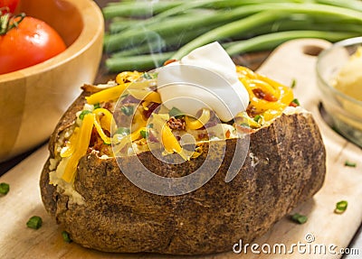 Baked potatoe supreme Stock Photo