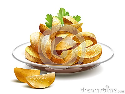 Baked potatoes Vector Illustration