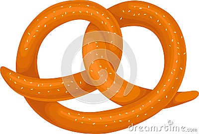 Baked Pretzel Isolated on White Background Vector Illustration Vector Illustration