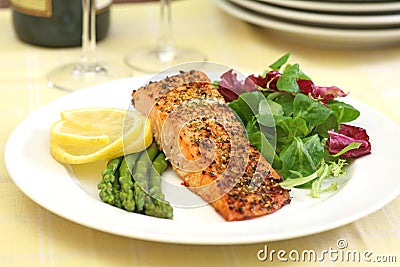 Baked salmon Stock Photo