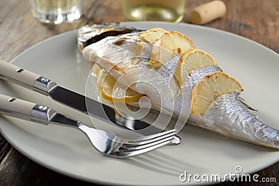 Baked sea bream Stock Photo