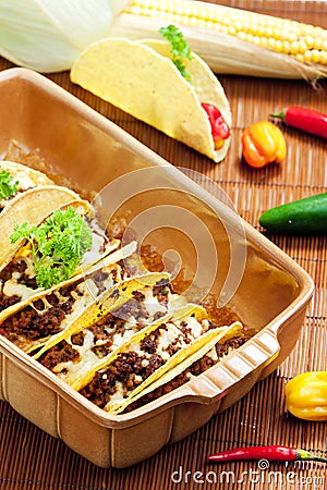 Baked tacos Stock Photo