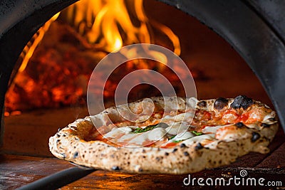 Baked tasty margerita pizza Stock Photo