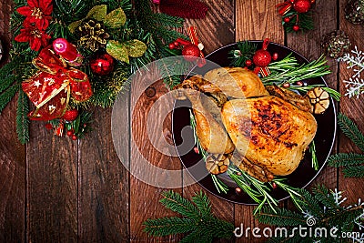 Baked turkey or chicken Stock Photo