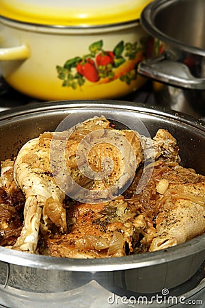 Baked Turkey Leg Stock Photo