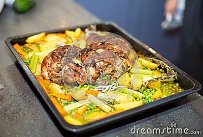 Baked turkey , Turkey Meat Stock Photo
