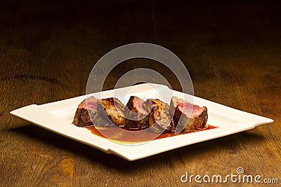 Baked veal meat. Stock Photo