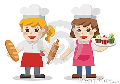 Baker bakery theme. Vector Illustration