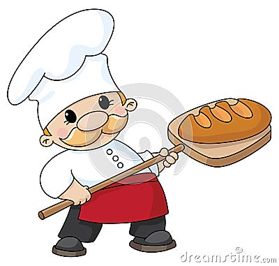 Baker with bread Vector Illustration