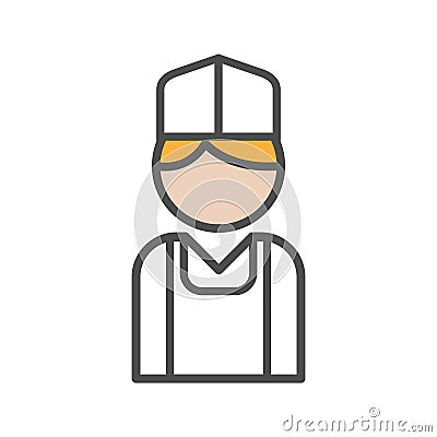 Baker icon with blond hair Stock Photo