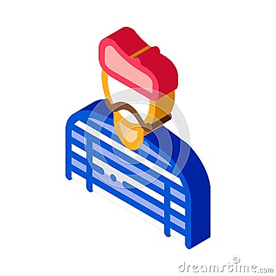 Baker pastry chef french isometric icon vector illustration Vector Illustration