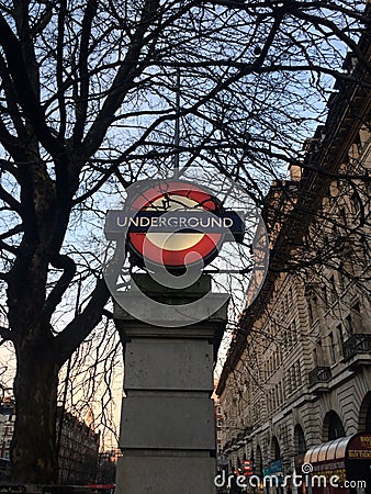 Baker Street Underground Station Sign Editorial Stock Photo