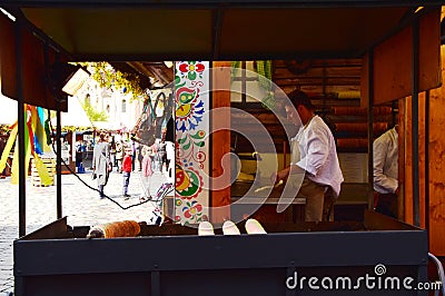 Baker at work place preparing the dough Editorial Stock Photo