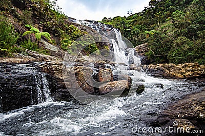 Bakers Falls In Horton Plains, Sri Lanka. Stock Photo