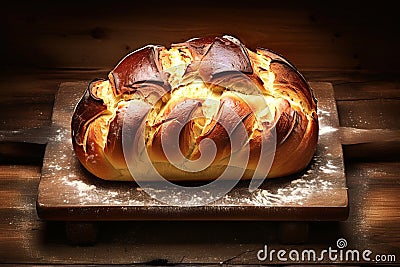 Bakery beauty Traditional oven yields fresh, hot cooked bread Stock Photo