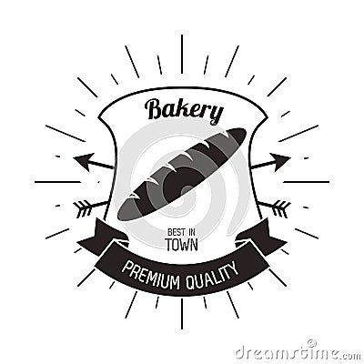 Bakery best premium baguette bread vintage background Vector Illustration