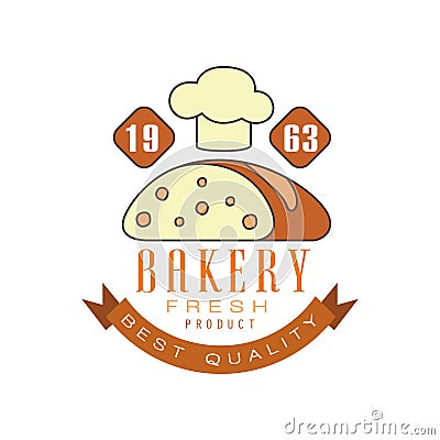 Bakery best quality, estd 1963 logo template, bread shop badge retro food label design vector Illustration Vector Illustration