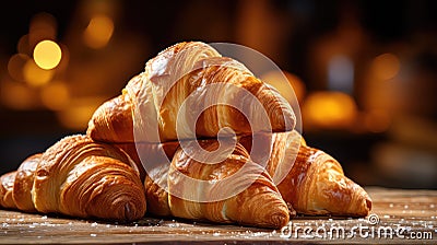 bakery buttery croissan food Cartoon Illustration