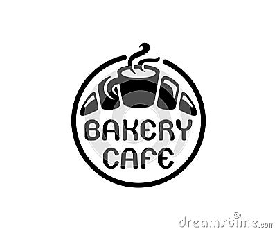 Bakery cafe, bakehouse logo design or label. Home baking, sweet food and bake, vector design Vector Illustration