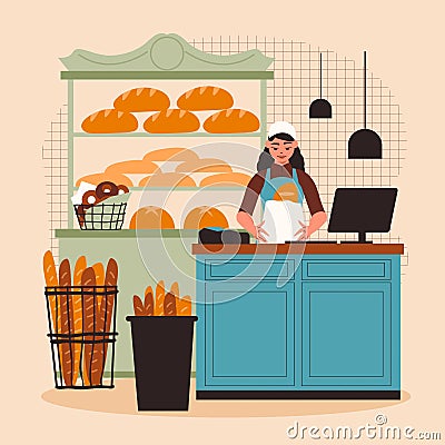 Bakery Colored Concept Vector Illustration