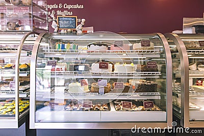 Bakery Counter with pastries Stock Photo