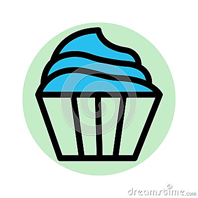 Bakery, cupcake fill background vector icon which can easily modify or edit Vector Illustration