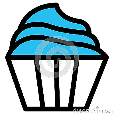 Bakery, cupcake fill vector icon which can easily modify or edit Vector Illustration