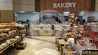 Bakery department of retail store in Canada Editorial Stock Photo