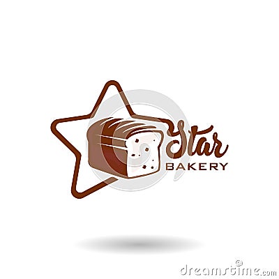 bakery flat logo design template Vector Illustration