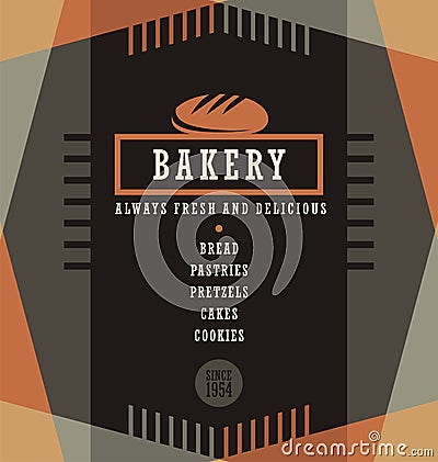 Bakery goods menu design template Vector Illustration