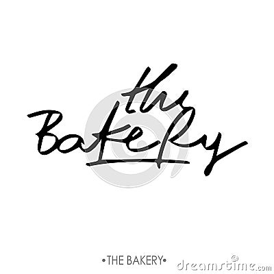Bakery. Hand drawn calligraphy lettering, branding Vector Illustration