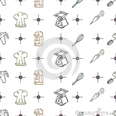 Bakery objects pattern Vector Illustration