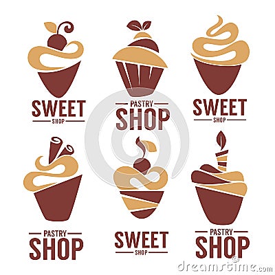 Bakery, pastry, confectionery, cake, dessert, sweets shop Vector Illustration