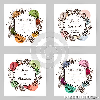 Bakery, pastry label, logo collection isolated. Set of badges, sticker templates for bakery or pastry goods, for packaging design Cartoon Illustration