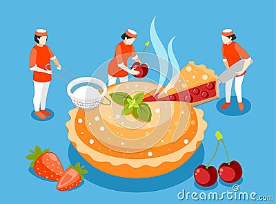 Bakery People Isometric Composition Vector Illustration