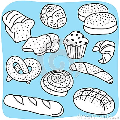 Bakery products Vector Illustration