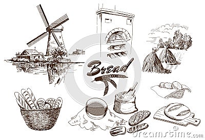 Bakery products Vector Illustration