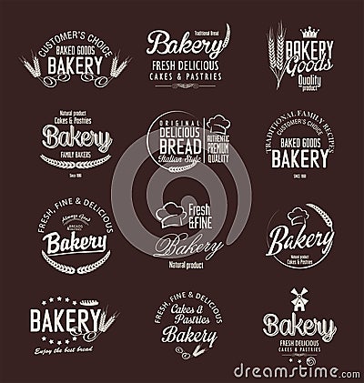 Bakery retro vintage badges and labels Stock Photo