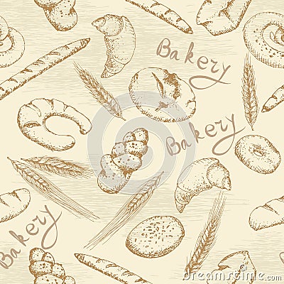Bakery seamless pattern Vector Illustration