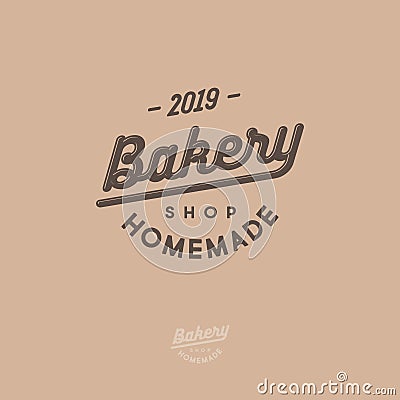 Bakery shop vintage logo. Bakery and pastry sign. Homemade organic bread. Vector Illustration