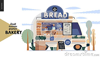 Bakery - small business graphics - food truck Vector Illustration