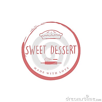 Bakery and Sweet Dessert Logo, Zen Dessert Logo, Simple Dessert Logo Vector Vector Illustration