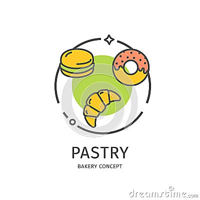 Bakery Thin Line Icon Concept. Vector Vector Illustration