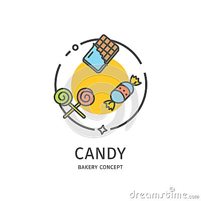 Bakery Thin Line Icon Concept. Vector Vector Illustration