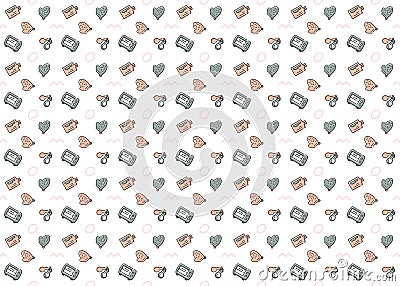 Bakery tools cute seamless pattern isolated on white background ep37 Vector Illustration