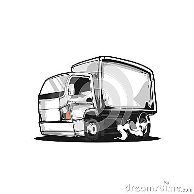 Bakery truck cartoon illustration vector template Vector Illustration