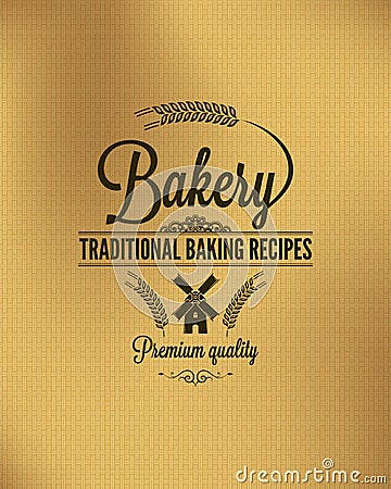 Bakery vintage bread label background Vector Illustration