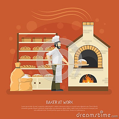 Bakery Work Illustration Vector Illustration