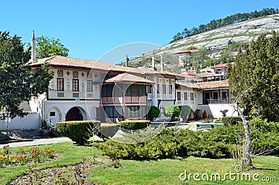 Bakhchisaray, Crimea, ancient Khan`s Palace in sunny day Stock Photo