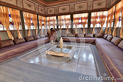 Bakhchisaray, Crimea - July 2.2019. interior of Bakhchisaray Palace,residence of Crimean khans of XVI century. Summerhouse Editorial Stock Photo